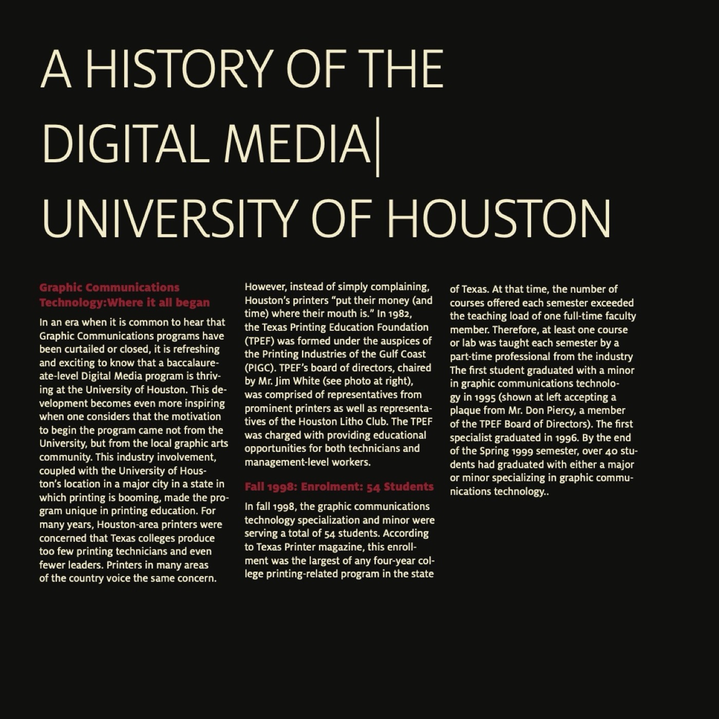 A history of digital media at the University of Houston