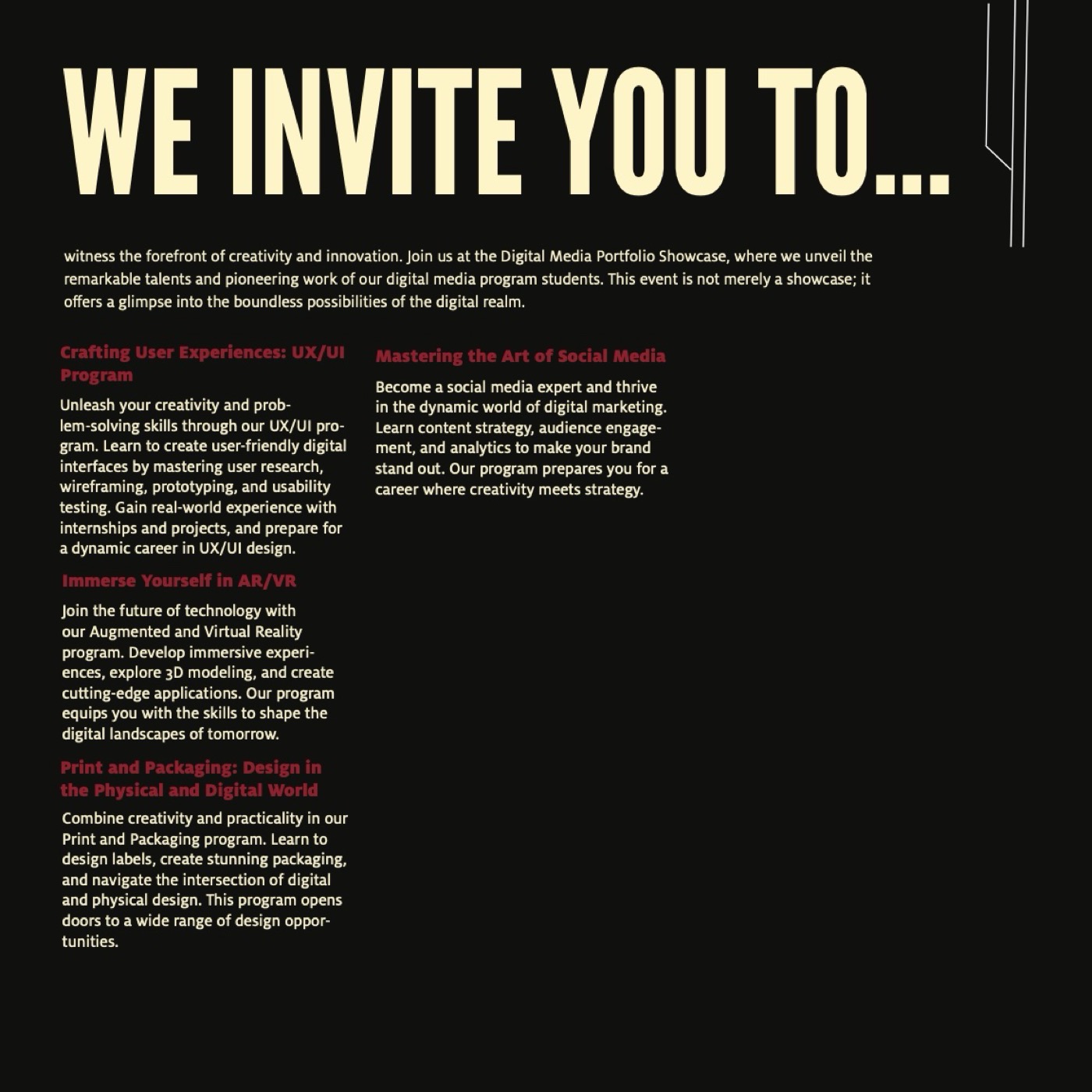 We invite you to the showcase