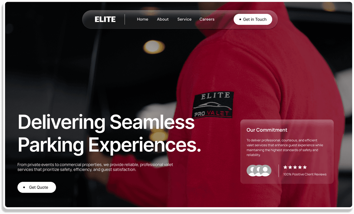 Elite Pro Valet website