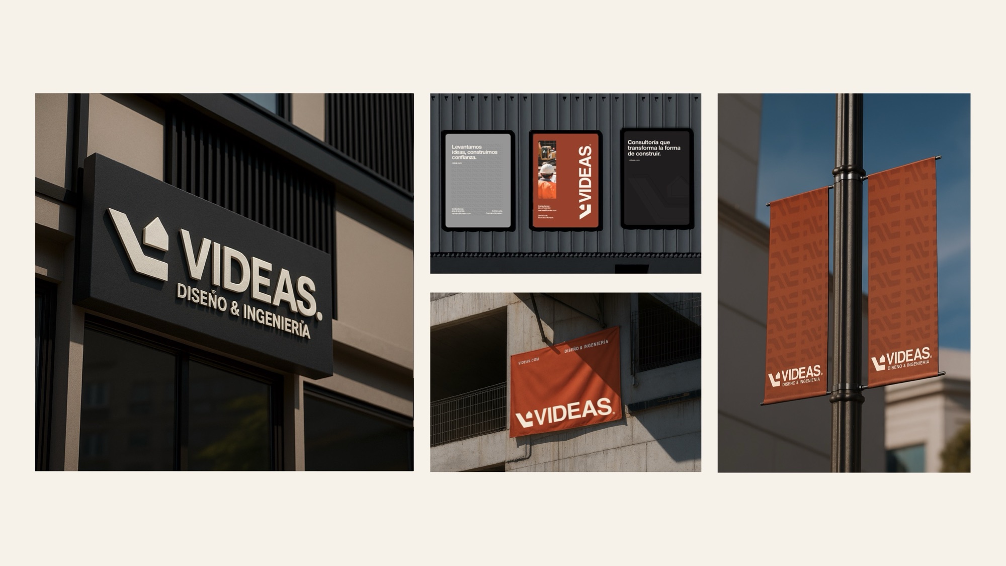 Videas signage and banners on buildings